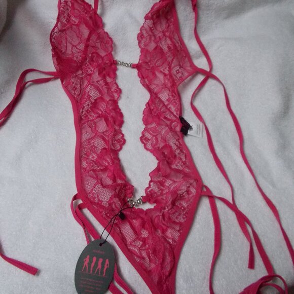 NWT Hot Pink Avidlove lace bodysuit XXL - Picture 2 of 7